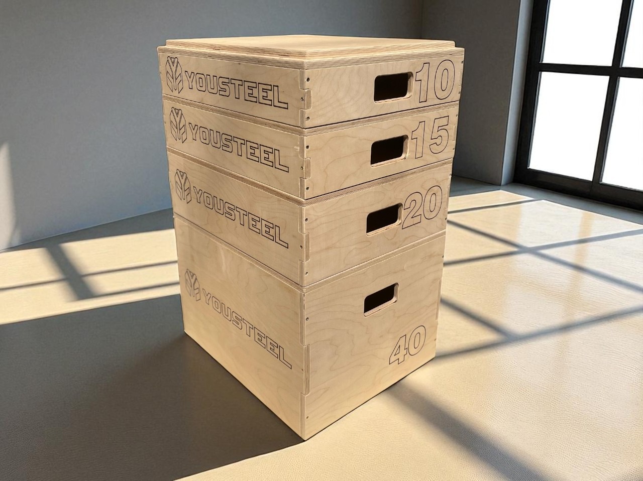 Тумба наборная 10-15-20-40см, фанера натуральный цвет