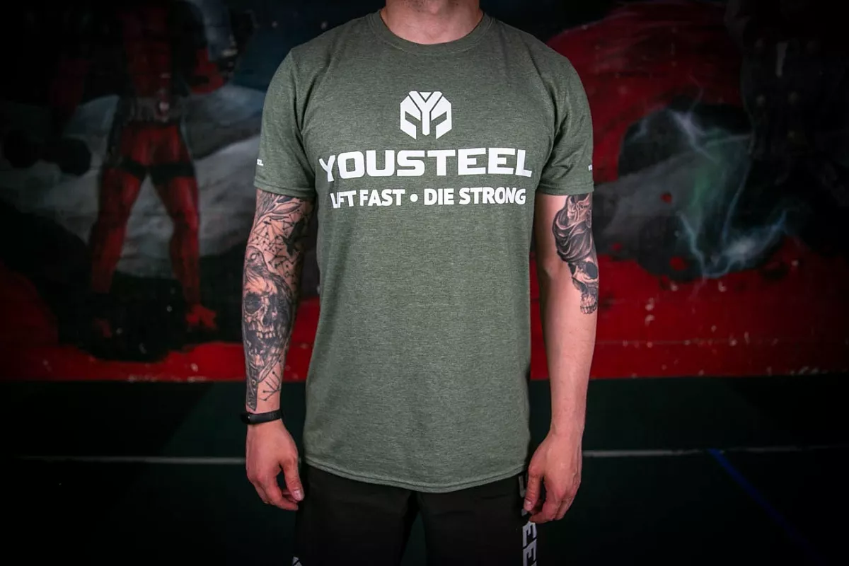 Футболка мужская YOUSTEEL TH, Защитный меланж (HMG),  M