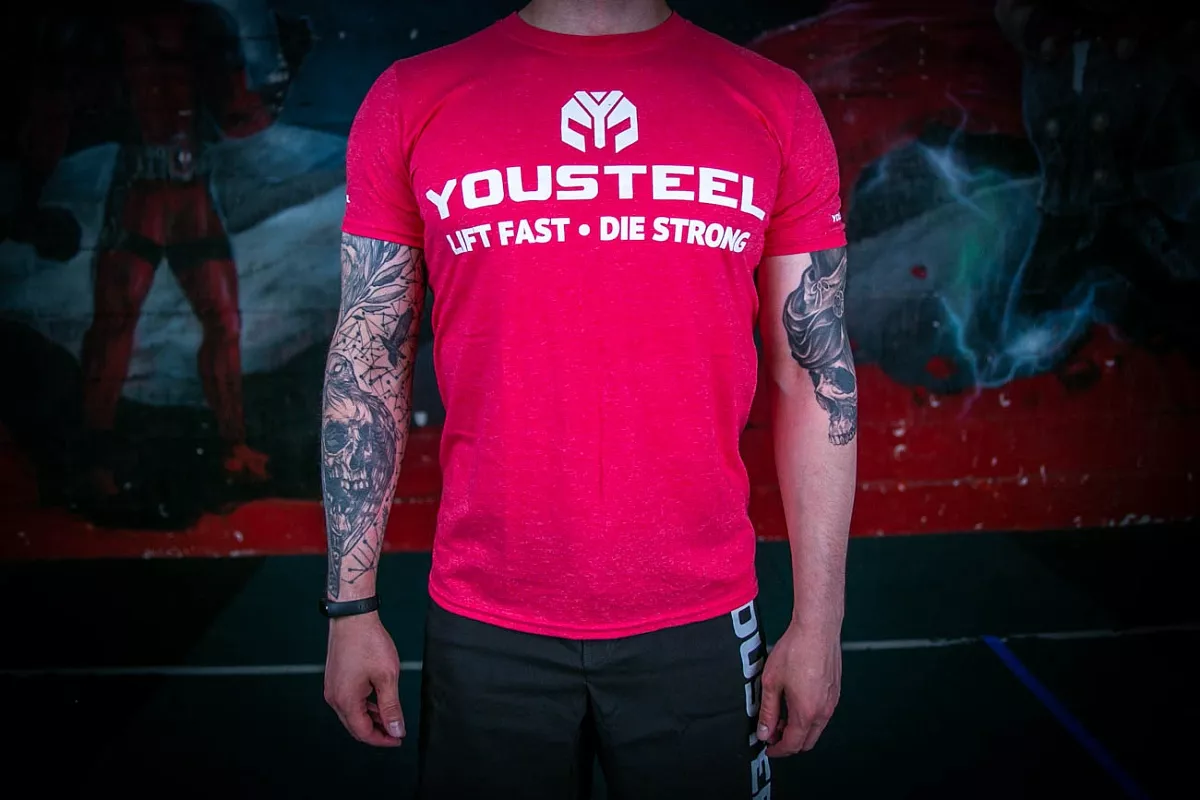 Футболка мужская YOUSTEEL TH, Красный меланж (HR),  M