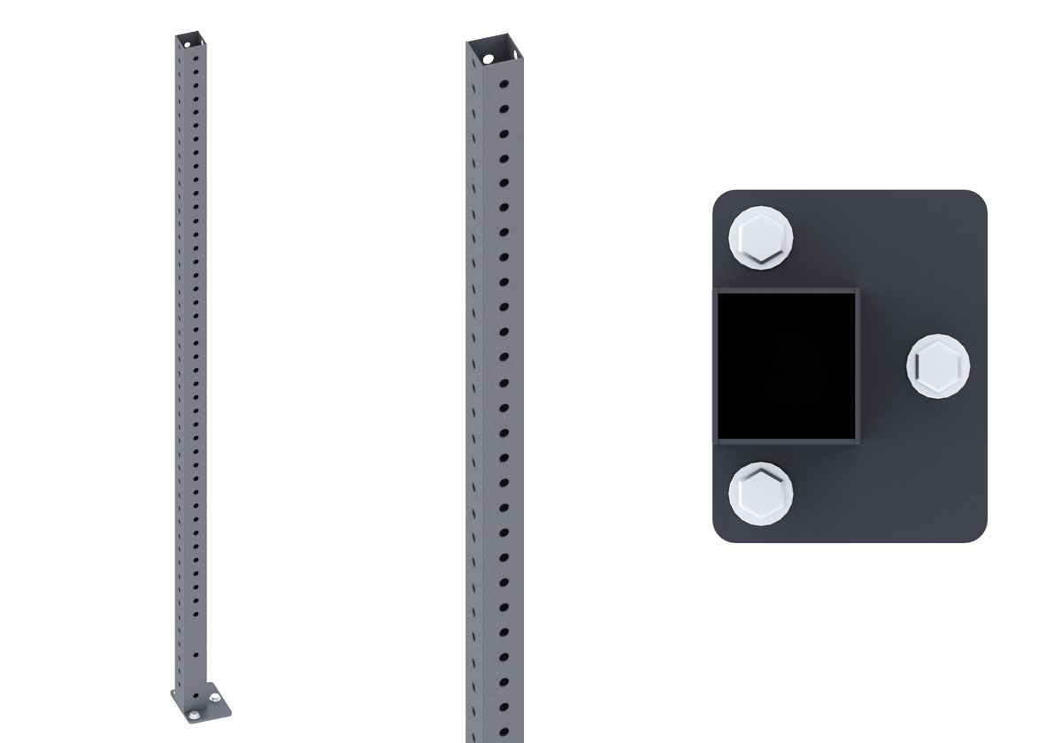 HARD Стойка 2465мм с отверстиями короткая , черная