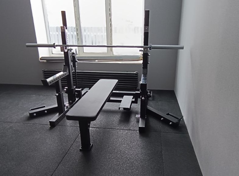 Стойка и скамья для пауэрлифтинга проф.