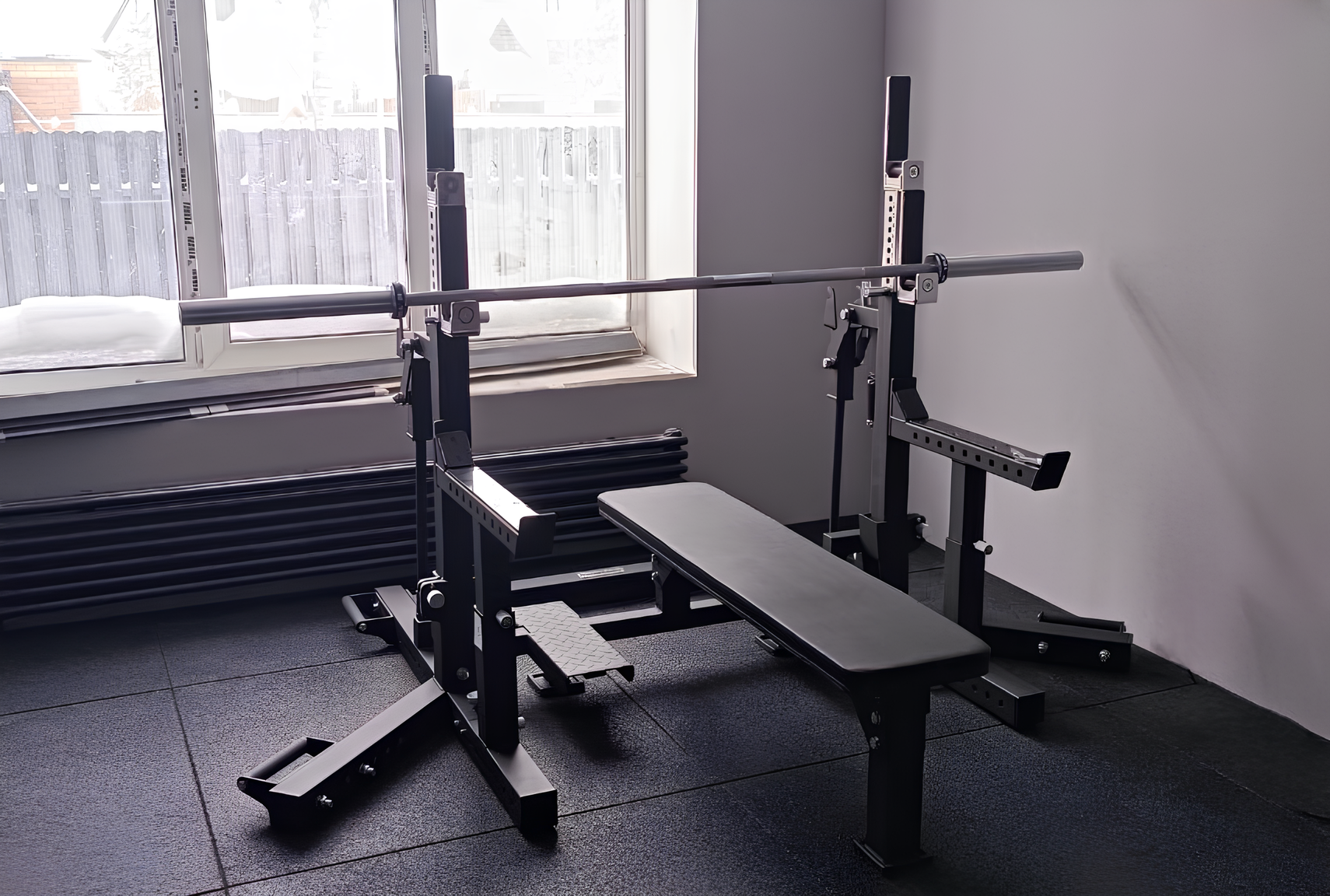 Стойка и скамья для пауэрлифтинга проф.