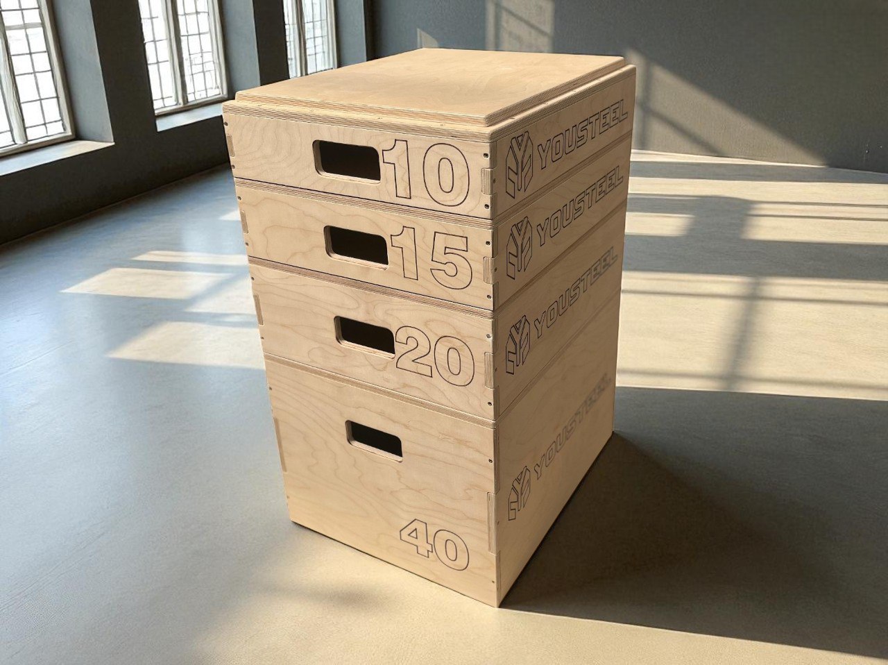 Тумба наборная 10-15-20-40см, фанера натуральный цвет