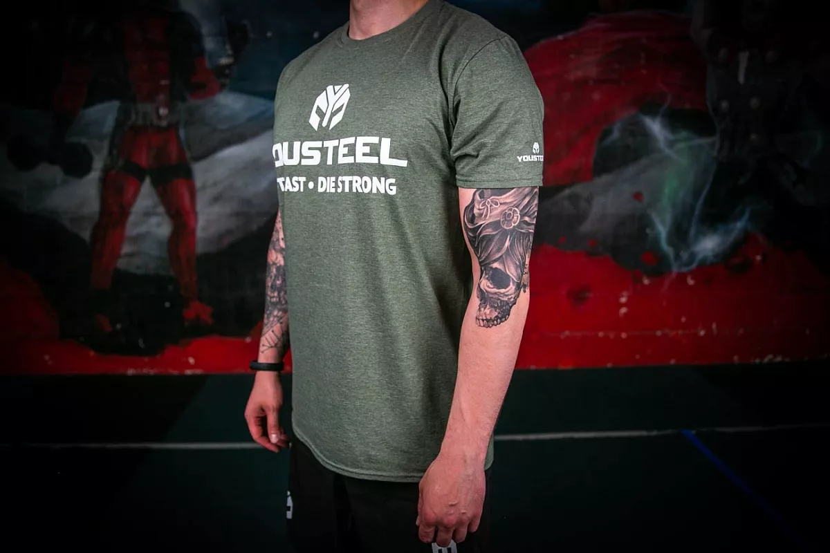 Футболка мужская YOUSTEEL TH, Защитный меланж (HMG),  M