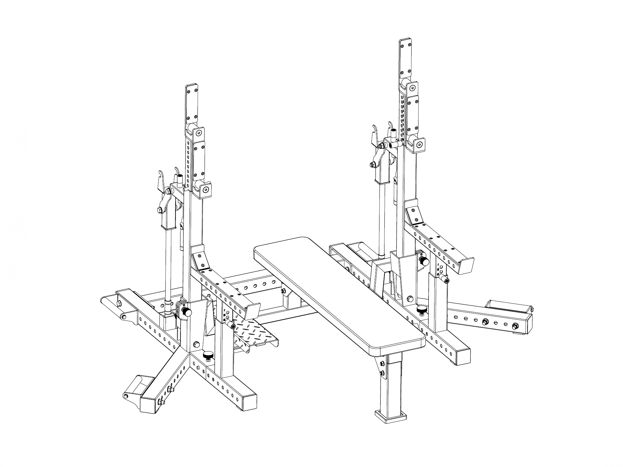 Стойка и скамья для пауэрлифтинга проф.